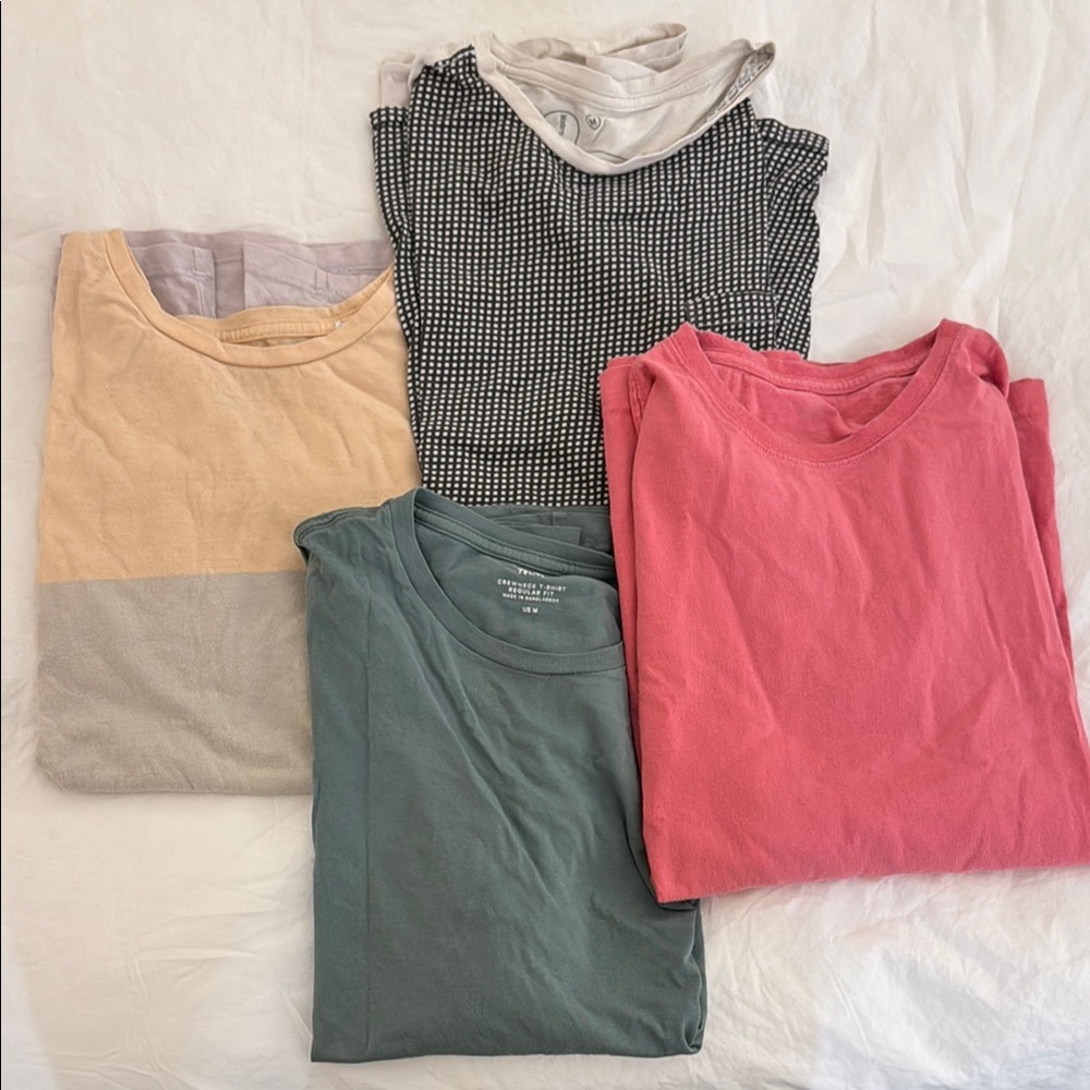 Assorted T-Shirt Bundle in Pink, Green, and Neutral Tones